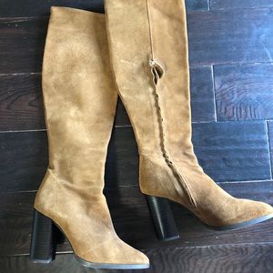 Zara cognac suede boots 👢💕